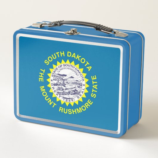 Metal Stainless Lunchbox mit South Dakota-Flagge (Vorderseite)
