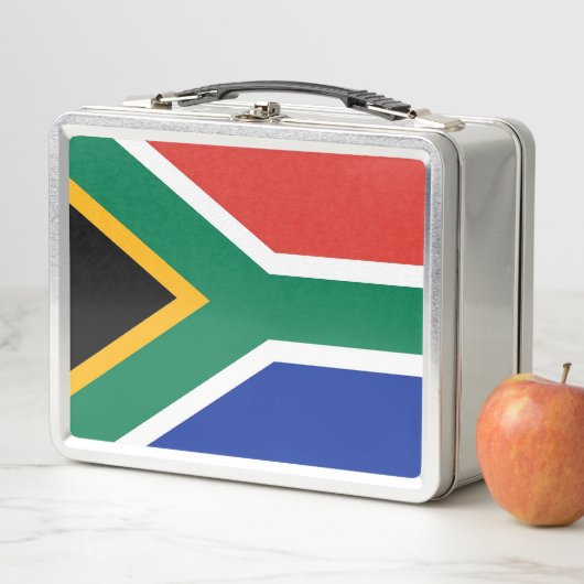 Metal Stainless Lunchbox mit Südafrikanischer Flag (Beispiel)