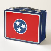 Metal Stainless Lunchbox mit Tennessee-Flagge (Vorderseite)