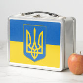 Metal-Stainless-Lunchbox mit ukrainischer Flagge Metall Brotdose (Beispiel)