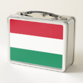Metal Stainless Lunchbox mit ungarischer Flagge (Rückseite)