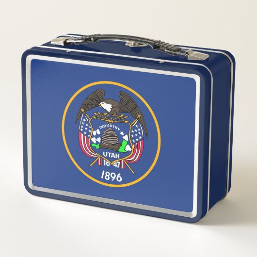 Metal Stainless Lunchbox mit Utah-Staatsflagge (Rückseite)