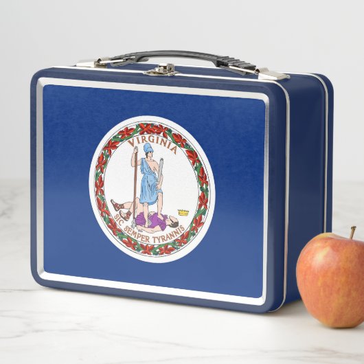 Metal Stainless Lunchbox mit Virginia-Staatsflagge (Beispiel)