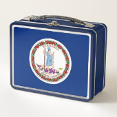 Metal Stainless Lunchbox mit Virginia-Staatsflagge (Vorderseite)