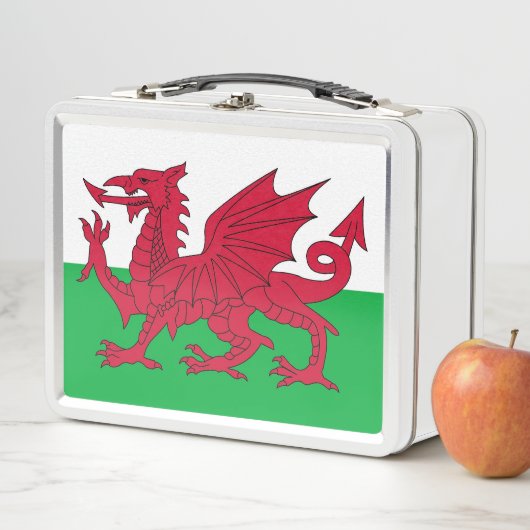 Metal Stainless Lunchbox mit Wales-Flagge (Beispiel)