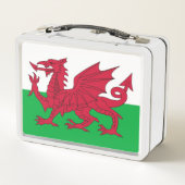 Metal Stainless Lunchbox mit Wales-Flagge (Rückseite)