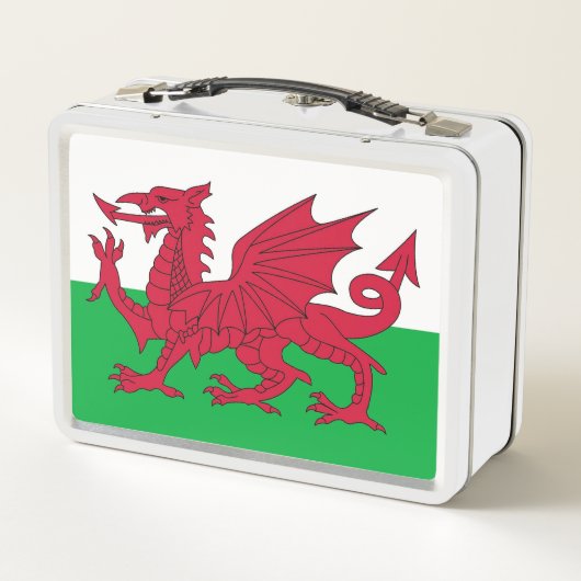Metal Stainless Lunchbox mit Wales-Flagge (Rückseite)