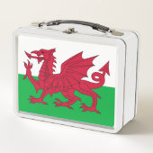 Metal Stainless Lunchbox mit Wales-Flagge (Vorderseite)
