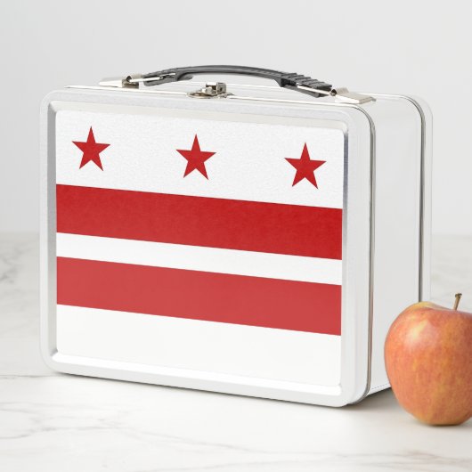 Metal Stainless Lunchbox mit Washington DC Flagge (Beispiel)