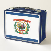 Metal Stainless Lunchbox mit West Virginia-Flagge (Rückseite)