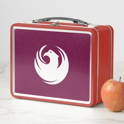 Metal Stainless Lunchbox with flag of Phoenix City (Beispiel)