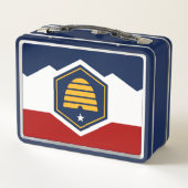 Metal Stainless Lunchbox with flag of Utah, USA (Rückseite)