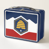 Metal Stainless Lunchbox with flag of Utah, USA (Vorderseite)