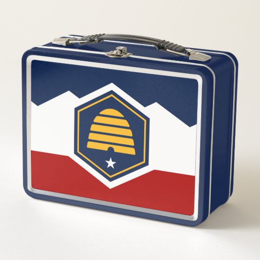 Metal Stainless Lunchbox with flag of Utah, USA (Vorderseite)