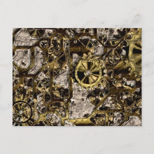 Metal Steampunk Postkarte (Vorderseite)