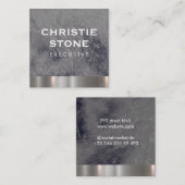Metal Trim Black Marble Variation Quadratische Visitenkarte (Vorne/Hinten)