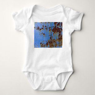 Metal und blau Farbe Textur. Baby Strampler