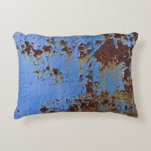 Metal und blau Farbe Textur. Dekokissen
