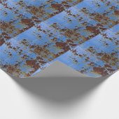 Metal und blau Farbe Textur. Geschenkpapier (Ecke)