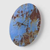 Metal und blau Farbe Textur. Große Wanduhr (Winkel)