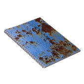 Metal und blau Farbe Textur. Notizblock (Rechte Seite)