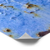 Metal und blau Farbe Textur. Poster (Ecke)