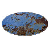 Metal und blau Farbe Textur. Schneidebrett (Ecke)