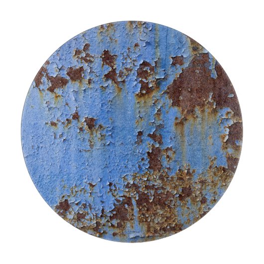 Metal und blau Farbe Textur. Schneidebrett (Vorderseite)