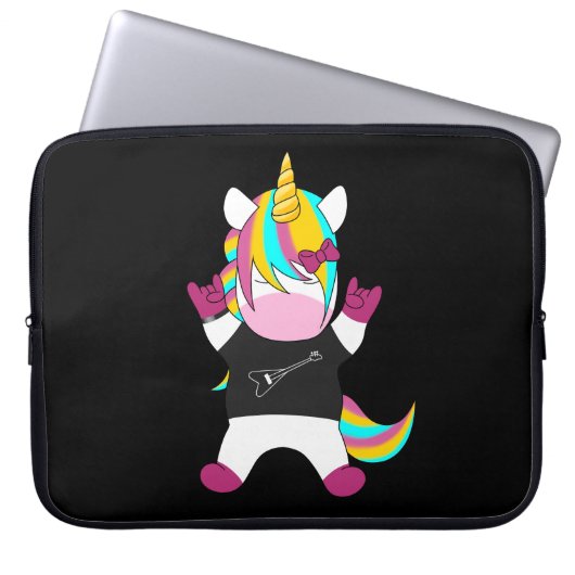 Metal Unicorn Laptopschutzhülle (Vorderseite)