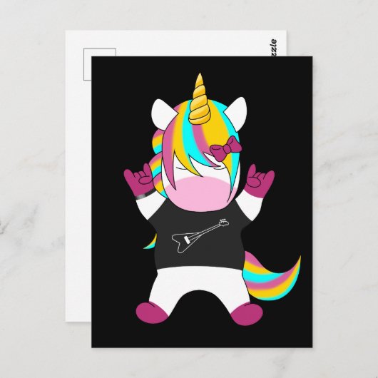 Metal Unicorn Postkarte (Vorne/Hinten)