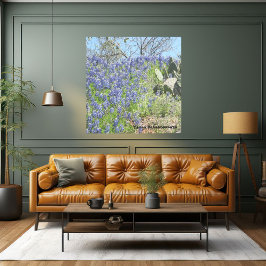 Metal Wall Art Texas Bluebonnets und Kaktus