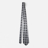 Metal Weave Muster auf Black Neck Tie Krawatte (Rückseite)