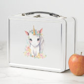Metal White Unicorn Watercolor Metall Brotdose (Beispiel)