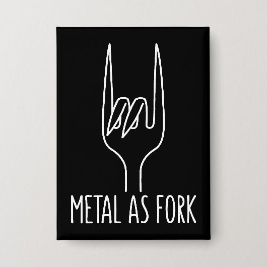 Metal wie Gabel Funny Rock on Kitchen Design Button (Vorderseite)