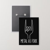 Metal wie Gabel Funny Rock on Kitchen Design Button (Vorderseite/Rückseite)