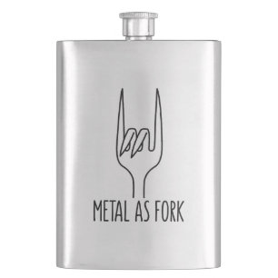 Metal wie Gabel Funny Rock on Kitchen Design Flachmann