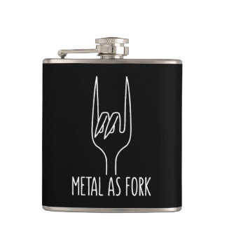Metal wie Gabel Funny Rock on Kitchen Design Flachmann