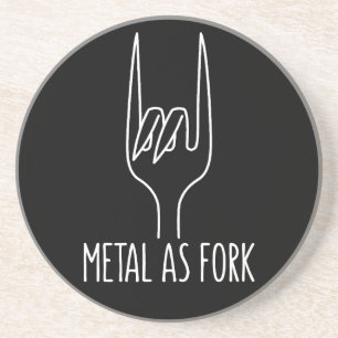 Metal wie Gabel Funny Rock on Kitchen Design Getränkeuntersetzer