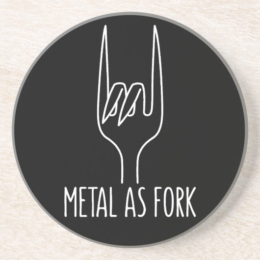 Metal wie Gabel Funny Rock on Kitchen Design Getränkeuntersetzer (Vorne)