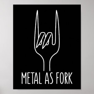 Metal wie Gabel Funny Rock on Kitchen Design Poster
