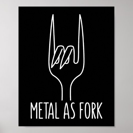 Metal wie Gabel Funny Rock on Kitchen Design Poster (Vorne)