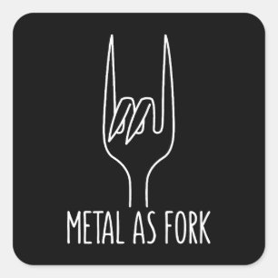 Metal wie Gabel Funny Rock on Kitchen Design Quadratischer Aufkleber