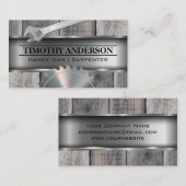 Metal Wood | Schraubenschlüssel | Rundsäge Visitenkarte (Vorne/Hinten)