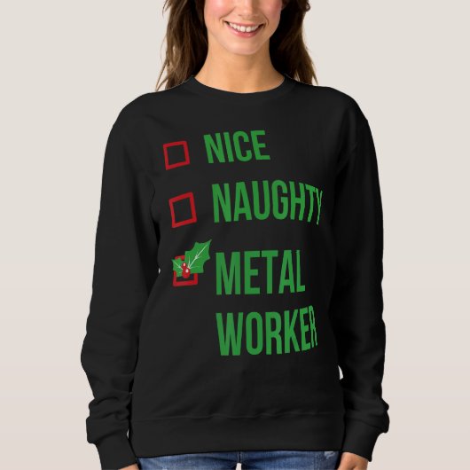 Metal Worker Funny Pajama Christmas Sweatshirt (Vorderseite)