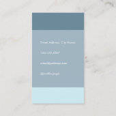 Metalblau-Farbtöne eleganter moderner Minimalismus Visitenkarte (Rückseite)