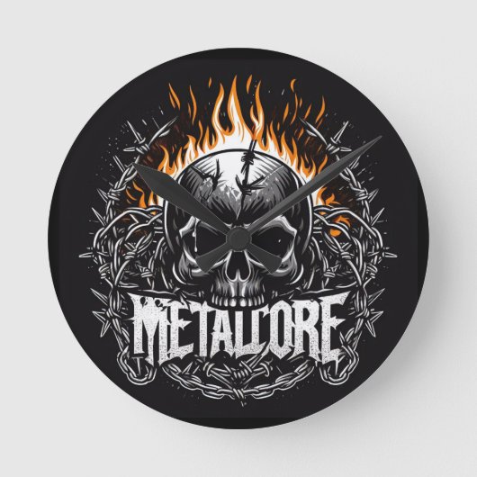 Metalcore Runde Wanduhr (Vorderseite)