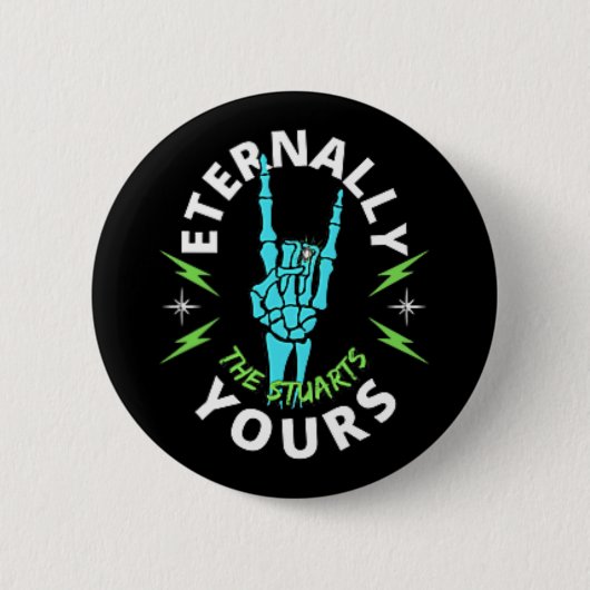 Metalhead Goth Stuart Bride Groom Uni Verlobung Button (Vorderseite)
