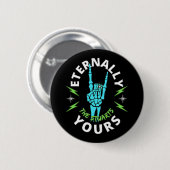 Metalhead Goth Stuart Bride Groom Uni Verlobung Button (Vorne & Hinten)