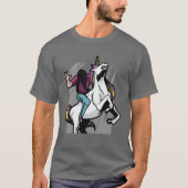 Metalhead Reiten eines Einhorns T-Shirt (Vorderseite)