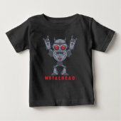 Metalhead - Schwermetall-Roboter-Teufel - mit Text Baby T-shirt (Vorderseite)